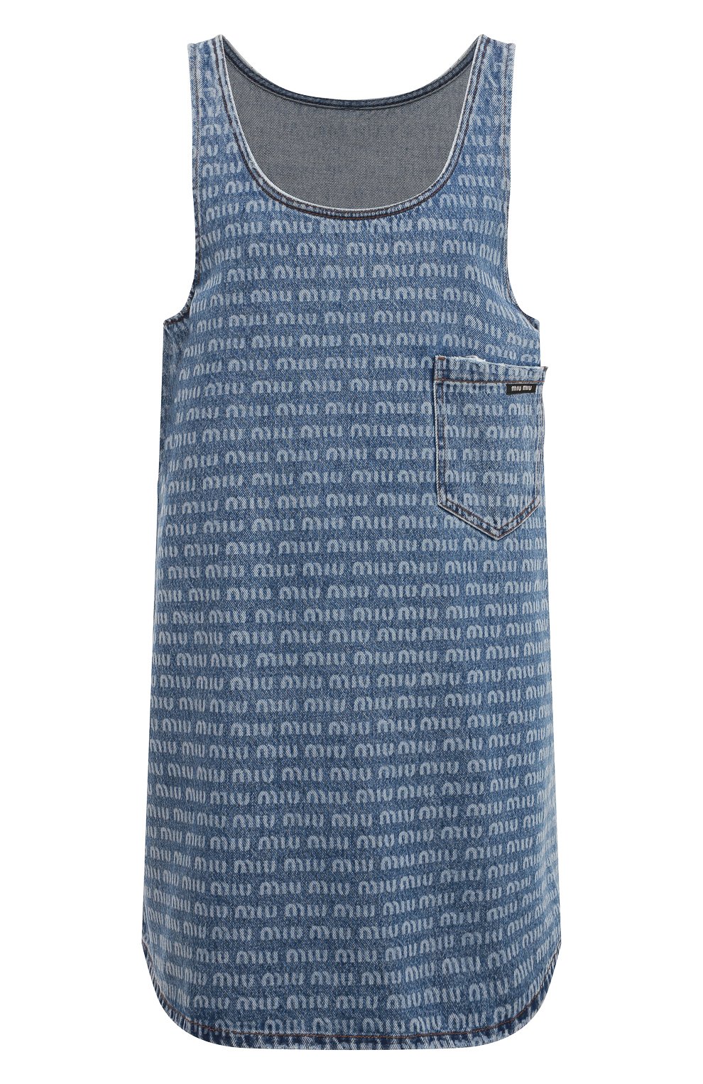 Джинсовое платье MIU MIU голубого цвета по цене 140000 руб., арт. GWA186-10DP-F0013, фото 1 Джинсовое платье MIU MIU, арт. GWA186-10DP-F0013, фото 1