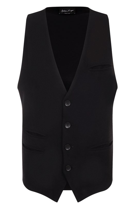 Комбинированный жилет Andrea Ya'aqov 25M0RC36/W00L CASHMERE Чёрный 25M0RC36/W00L CASHMERE