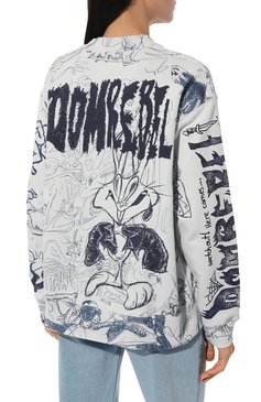 Женский хлопковый свитшот DOMREBEL светло-серого цвета, арт. CLASSR00M/SWEATSHIRT | Фото 4 (Рукава: Длинные; Длина (для топов): Стандартные; Материал сплава: Проставлено; Материал внешний: Хлопок; Стили: Спорт-шик; Драгоценные камни: Проставлено; Женское Кросс-КТ: Свитшот-одежда)