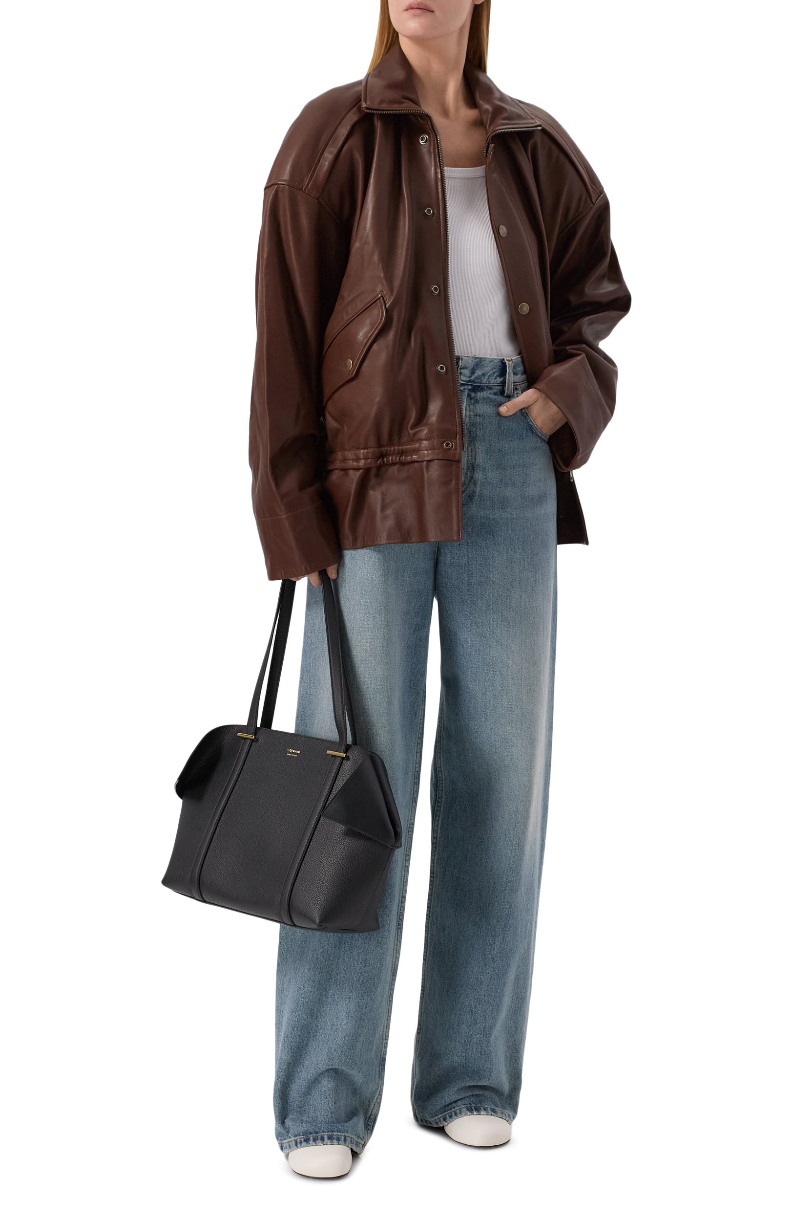 Сумка-тоут folded medium FERRAGAMO черного цвета по цене 190500 руб., арт. 21A580/789576, фото 3 Сумка-тоут folded medium FERRAGAMO, арт. 21A580/789576, фото 3