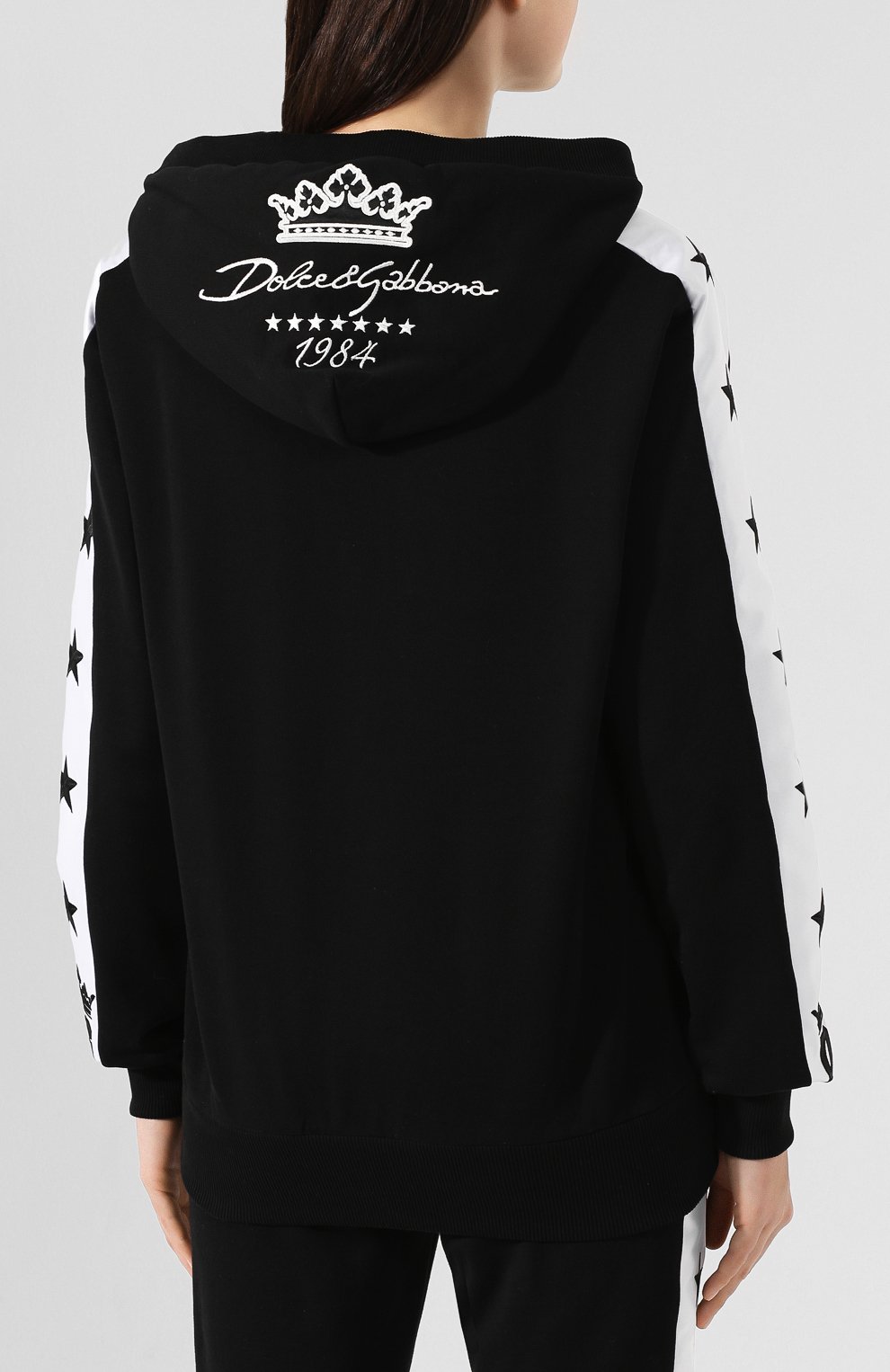 Хлопковое худи DOLCE & GABBANA черного цвета по цене 97700 руб., арт. F9G76Z/FU7DU, фото 4 Хлопковое худи DOLCE & GABBANA, арт. F9G76Z/FU7DU, фото 4