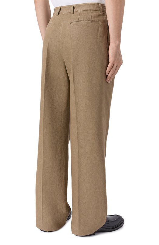 Хлопковые брюки Dries Van Noten 020962-2385-104 Бежевый  020962-2385-104 Фото 4