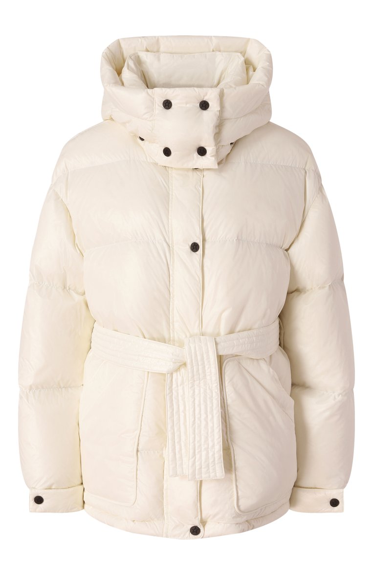 Женский пуховик PERFECT MOMENT молочного цвета, арт. W3001044/MAYA PARKA | Фото 1 (Драгоценные камни: Проставлено; Рукава: Длинные; Длина (верхняя одежда): Короткие; Материал утеплителя: Пух и перо; Материал сплава: Проставлено; Материал подклада: Синтетический материал; Кросс-КТ: Пуховик; Стили: Кэжуэл; Материал внешний: Синтетический материал)