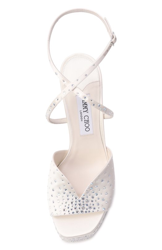 Текстильные босоножки Karli 125 Jimmy Choo KARLIPF125BRZ Белый  KARLIPF125BRZ Фото 6