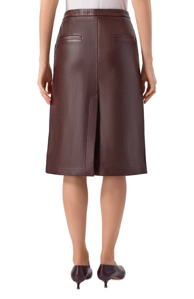 Кожаная юбка 12 STOREEZ коричневого цвета по цене 65000 руб., арт. 124529, фото 4 Кожаная юбка 12 STOREEZ, арт. 124529, фото 4