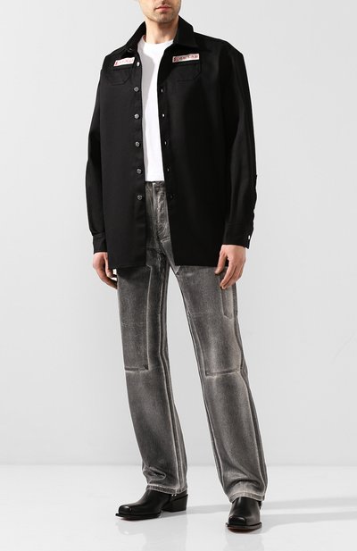 Джинсовая рубашка RAF SIMONS черного цвета по цене 62200 руб., арт. 201-242-10130, фото 2 Джинсовая рубашка RAF SIMONS, арт. 201-242-10130, фото 2