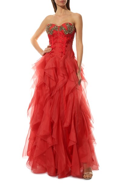 Шелковое платье ALEXANDER MCQUEEN кораллового цвета по цене 1805000 руб., арт. 688184/QBABZ, фото 2 Шелковое платье ALEXANDER MCQUEEN, арт. 688184/QBABZ, фото 2