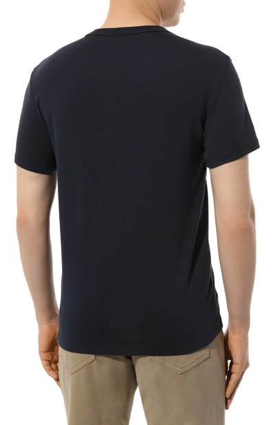 Хлопковая футболка KITON темно-синего цвета по цене 29950 руб., арт. UNWM008K0747D, фото 4 Хлопковая футболка KITON, арт. UNWM008K0747D, фото 4