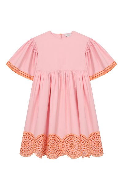 Детское хлопковое платье STELLA MCCARTNEY светло-розового цвета по цене 29750 руб., арт. TY1A61 | Фото 1 Хлопковое платье STELLA MCCARTNEY, арт. TY1A61