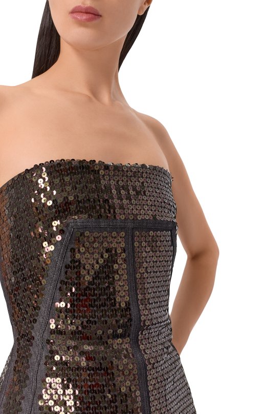 Топ с отделкой пайетками Rick Owens RP01F6127/SRAKM3 Чёрный  RP01F6127/SRAKM3 Фото 5