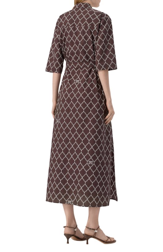 Хлопковое платье Max Mara DANIEL 2516221049 Коричневый  DANIEL 2516221049 Фото 4
