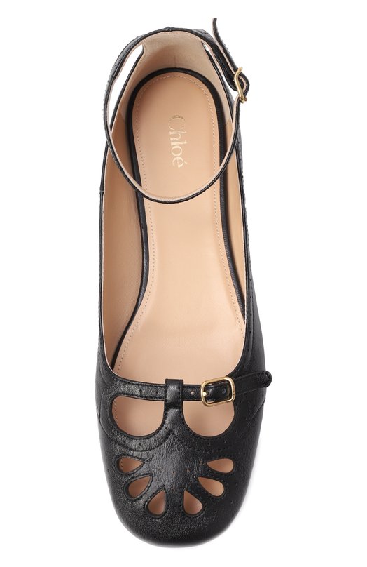 Кожаные балетки Misty Chloé CH25W14VUN Чёрный  CH25W14VUN Фото 6