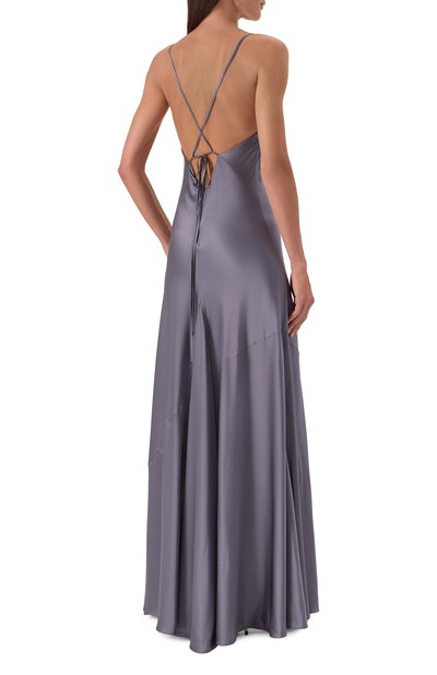 Атласное платье DANAME серого цвета по цене 99500 руб., арт. 625FW6701S, фото 4 Атласное платье DANAME, арт. 625FW6701S, фото 4