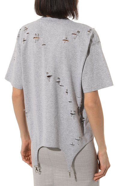 Хлопковая футболка YANA DRESS серого цвета по цене 34000 руб., арт. 1-17-036-700ПБ, фото 4 Хлопковая футболка YANA DRESS, арт. 1-17-036-700ПБ, фото 4