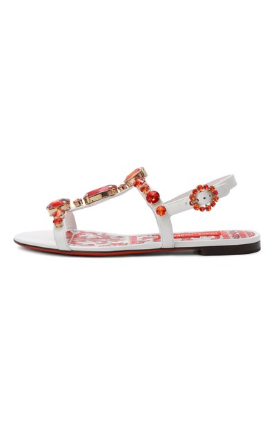 Кожаные сандалии bianca DOLCE & GABBANA белого цвета по цене 155000 руб., арт. CQ0601/AT848, фото 4 Кожаные сандалии bianca DOLCE & GABBANA, арт. CQ0601/AT848, фото 4