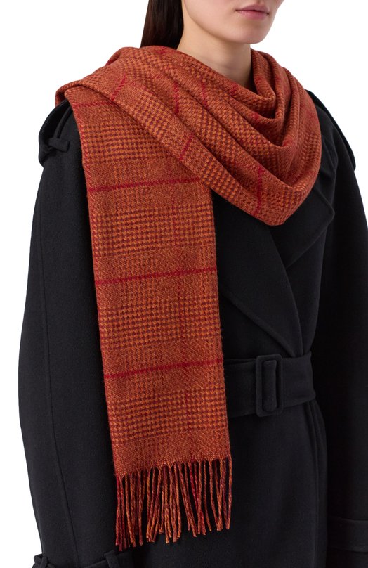 Шарф из шелка и кашемира Kiton D54751K0511F05 Оранжевый  D54751K0511F05 Фото 2