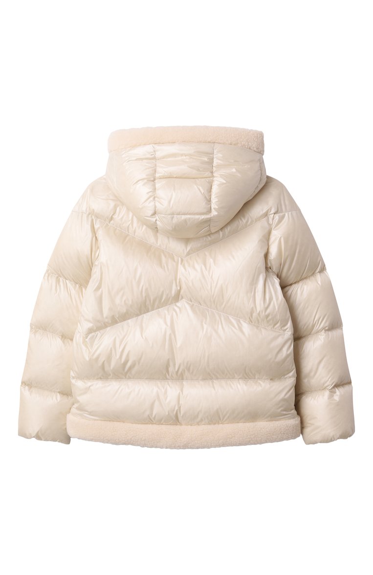 Детская пуховик WOOLRICH кремового цвета, арт. CFWKOU0478FRUT3085 | Фото 2 (Драгоценные камни: Проставлено; Рукава: Длинные; Материал сплава: Проставлено; Материал утеплителя: Пух и перо; Кросс-КТ: Зима; Девочки Кросс-КТ: Пуховик-верхняя одежда; Материал внешний: Синтетический материал; Ростовка одежда: 6 лет | 116 см, 16 лет | 164 см, 10 - 11 лет | 140 - 146см, 12 лет | 152 см, 8 лет | 128 см)