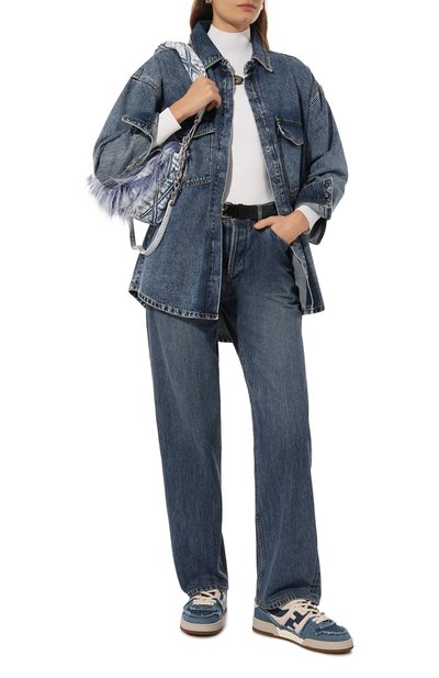 Текстильные кеды match FENDI синего цвета по цене 106500 руб., арт. 8E8505/AMF1, фото 2 Текстильные кеды match FENDI, арт. 8E8505/AMF1, фото 2