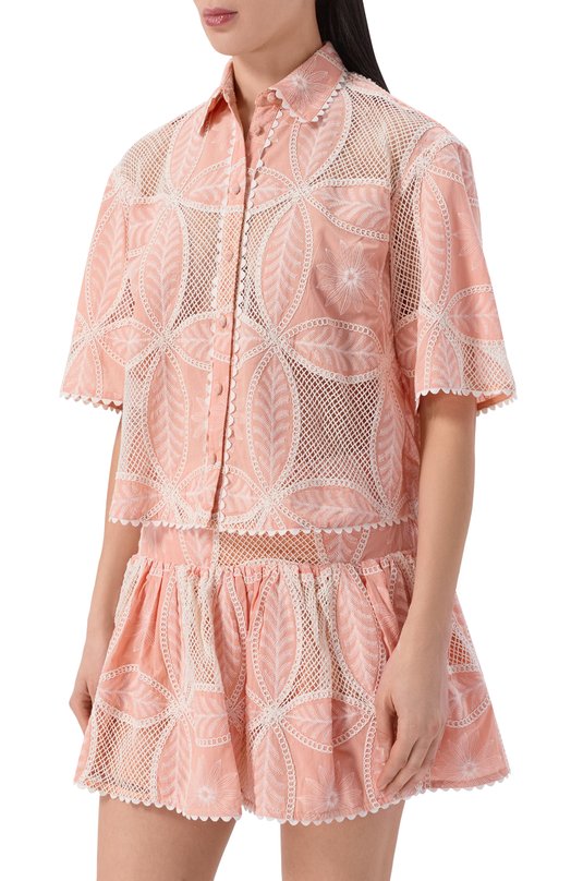 Хлопковая блузка Poupette St Barth WJVS26BCBPCH Розовый  WJVS26BCBPCH Фото 3