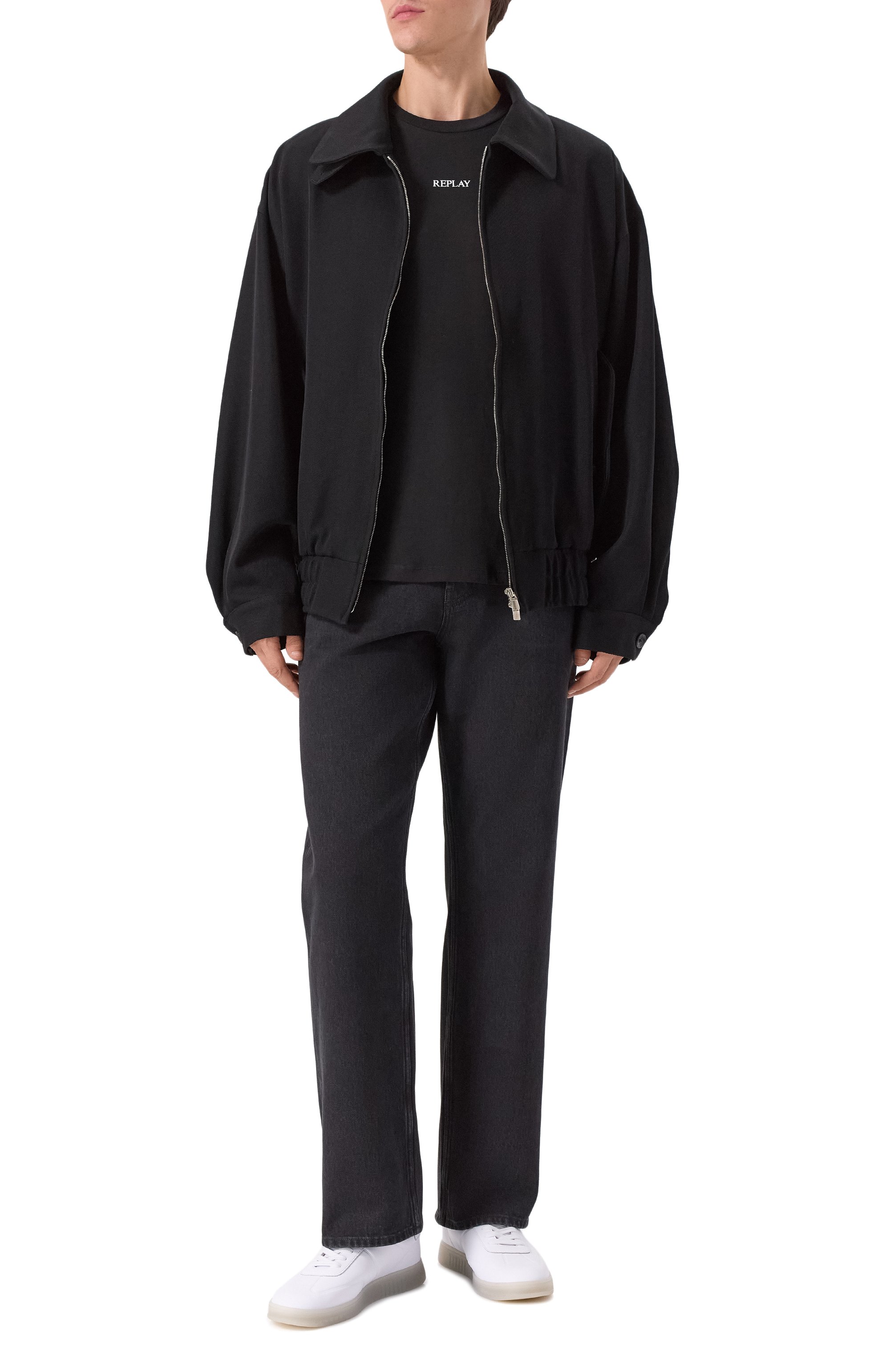 Хлопковая футболка REPLAY черного цвета по цене 4155 руб., арт. M3098 .000.2660, фото 2 Хлопковая футболка REPLAY, арт. M3098 .000.2660, фото 2