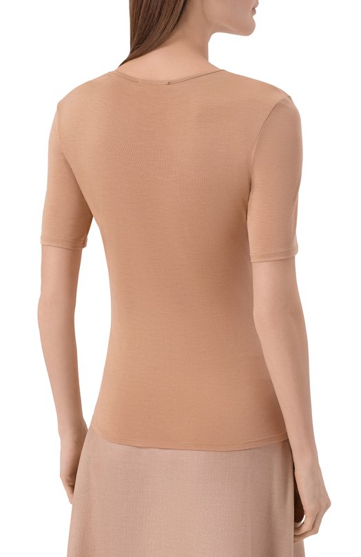 Шелковая футболка 12 STOREEZ 136673 Бежевый  136673 Фото 4