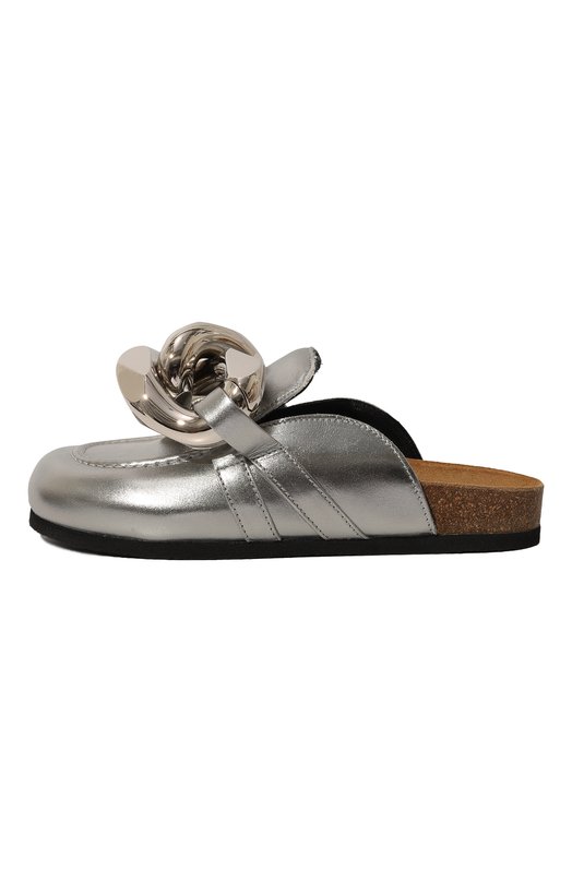 Кожаные сабо Chain JW Anderson Серебряный, фото 4