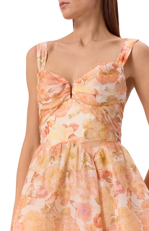 Платье изо льна и шелка Zimmermann 6847DC261 Оранжевый  6847DC261 Фото 4