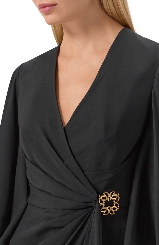 Шелковое платье Elie Saab D0996AR26/SI001 Чёрный  D0996AR26/SI001 Фото 4