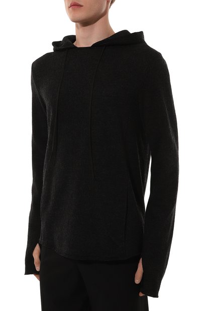 Шерстяное худи HANNES ROETHER темно-серого цвета по цене 42050 руб., арт. H0036DY.502/110463, фото 3 Шерстяное худи HANNES ROETHER, арт. H0036DY.502/110463, фото 3