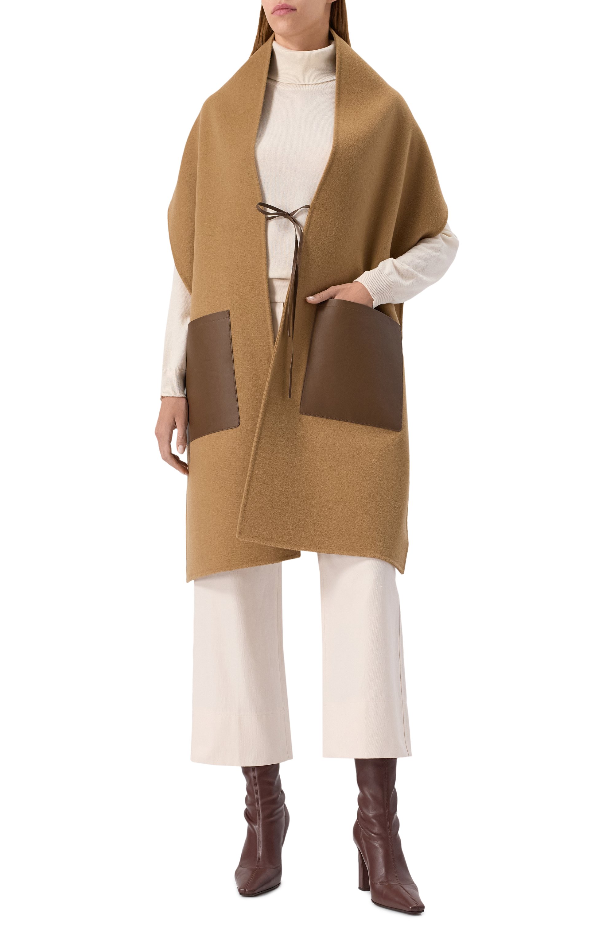 Шерстяная накидка YVES SALOMON, арт. 25WAA003XXCATL, фото 2