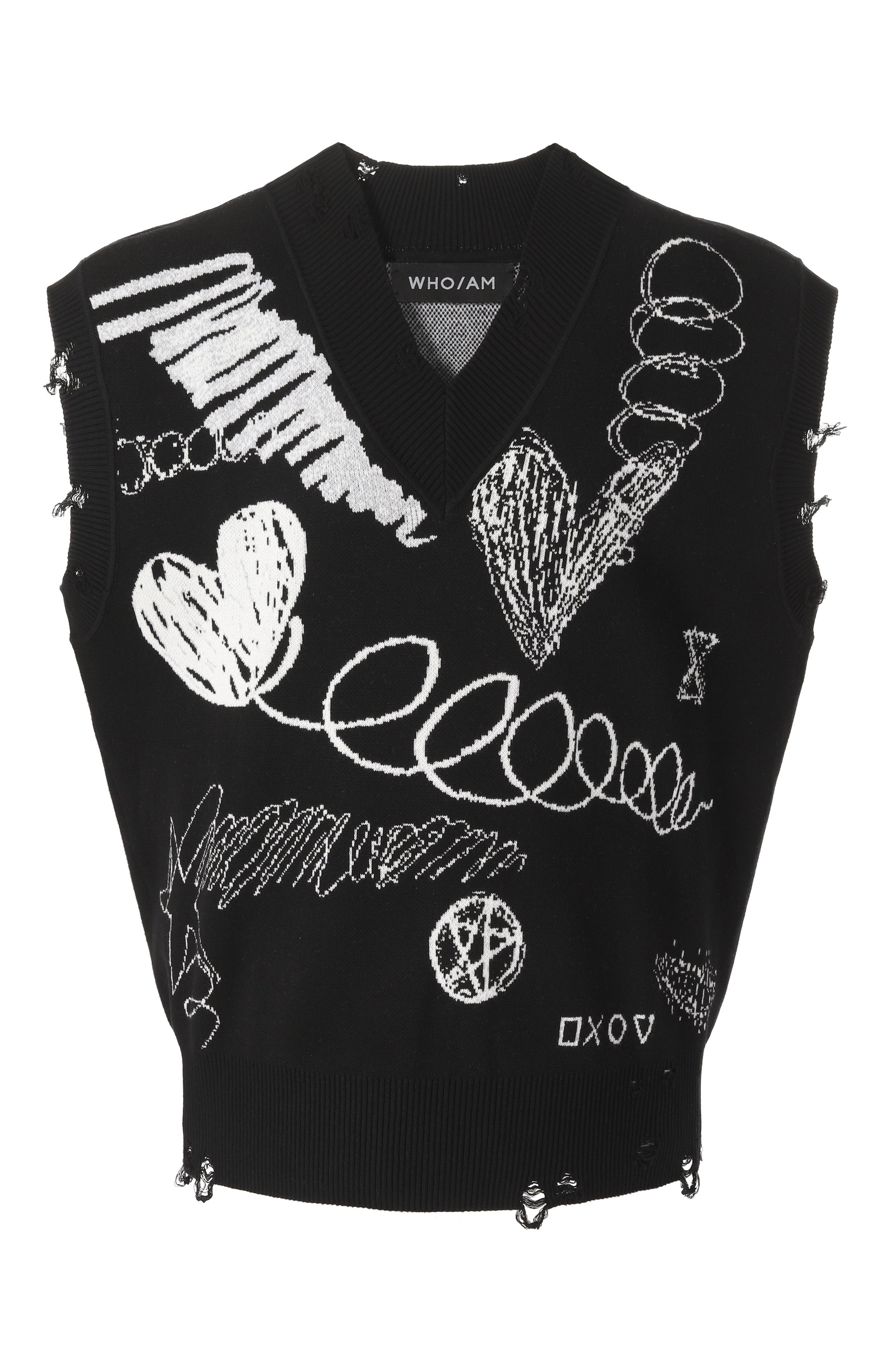 Жилет из хлопка и шерсти WHO_AM, арт. MV1-WIM1-BLK, фото 1