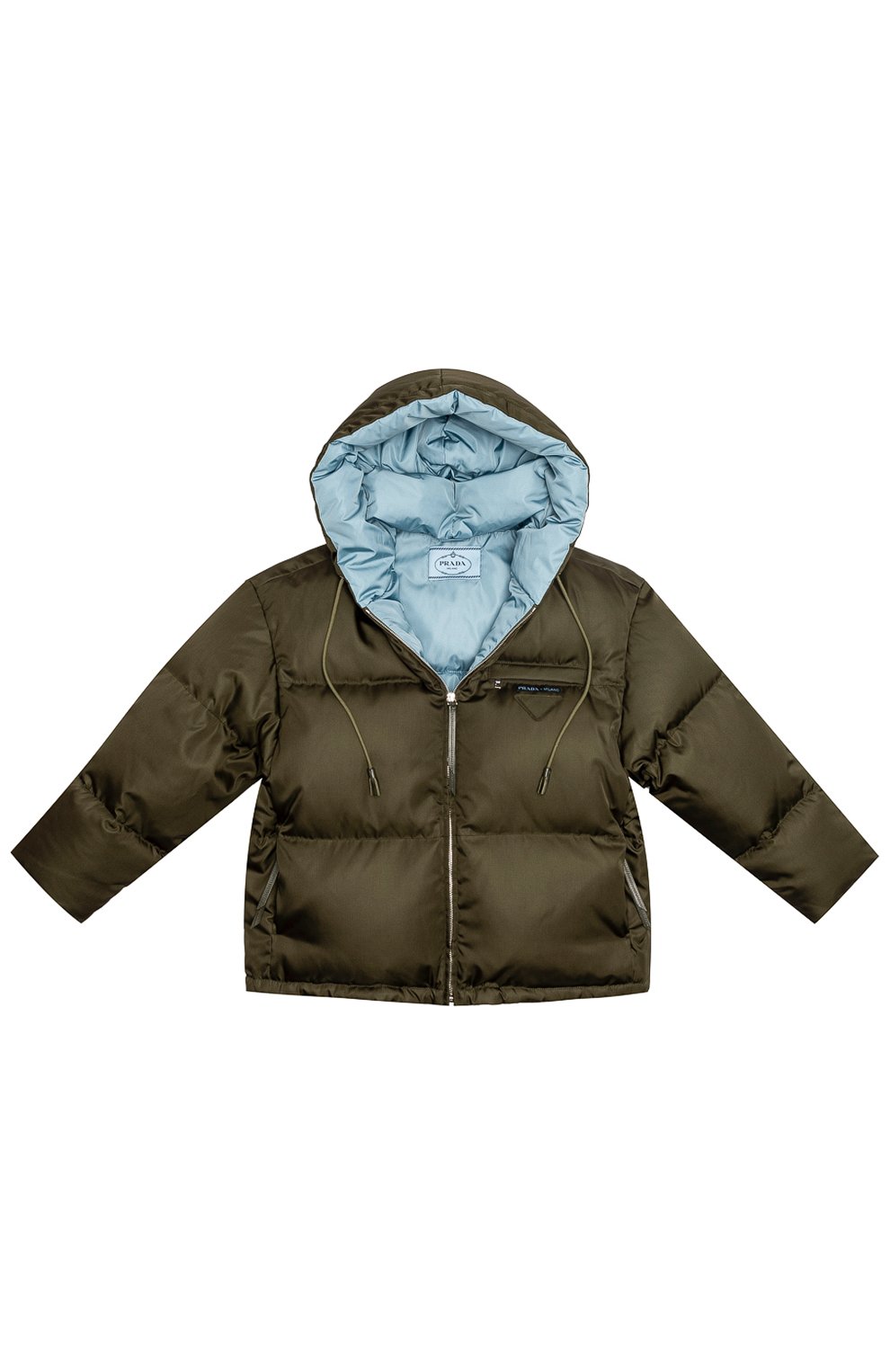 Пуховик PRADA хаки цвета по цене 165000 руб., арт. 29B408-1XLN-F0161-192, фото 1 Пуховик PRADA, арт. 29B408-1XLN-F0161-192, фото 1