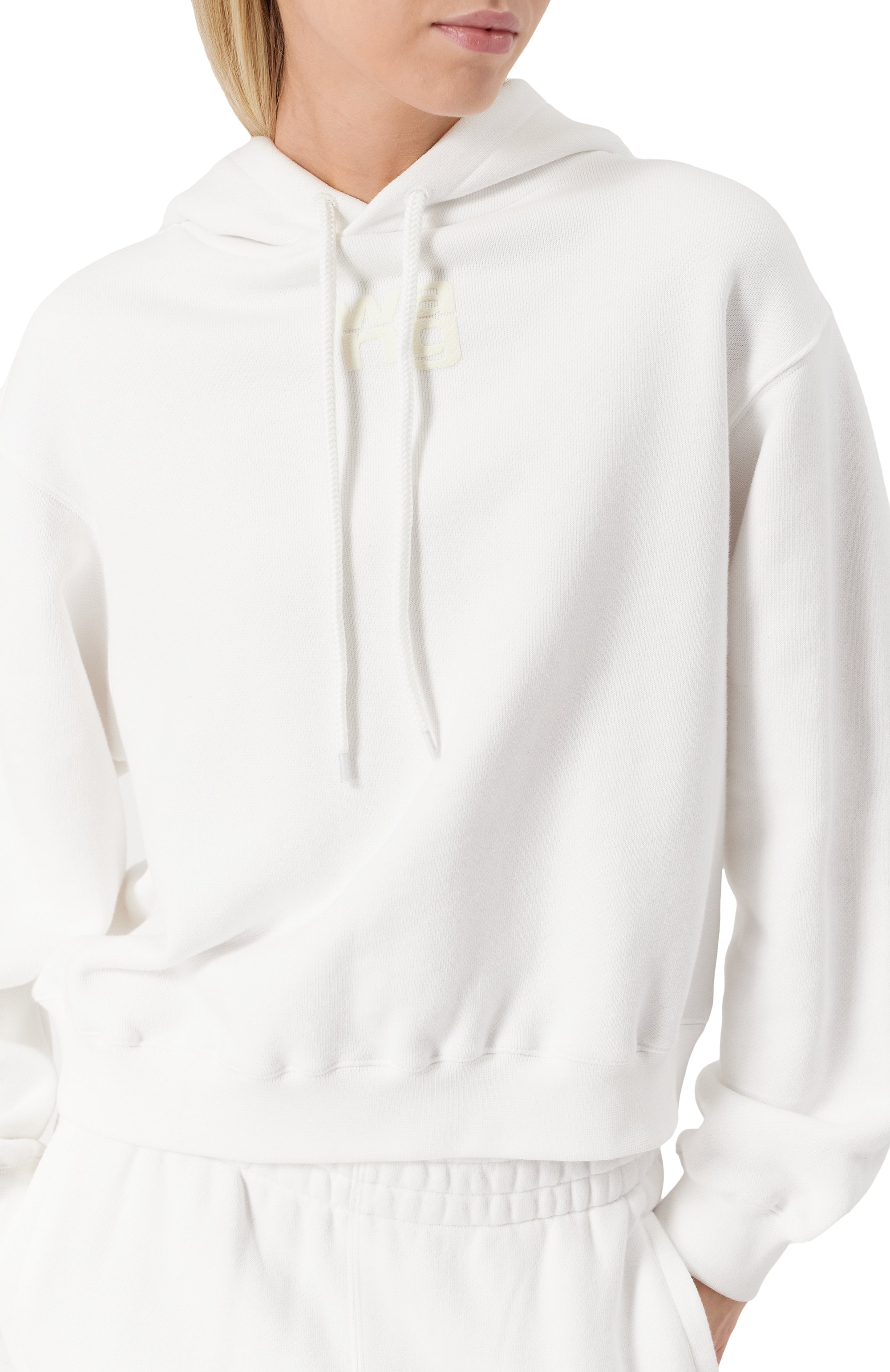 Хлопковое худи ALEXANDERWANG.T белого цвета по цене 49950 руб., арт. 4CC3242101, фото 5 Хлопковое худи ALEXANDERWANG.T, арт. 4CC3242101, фото 5