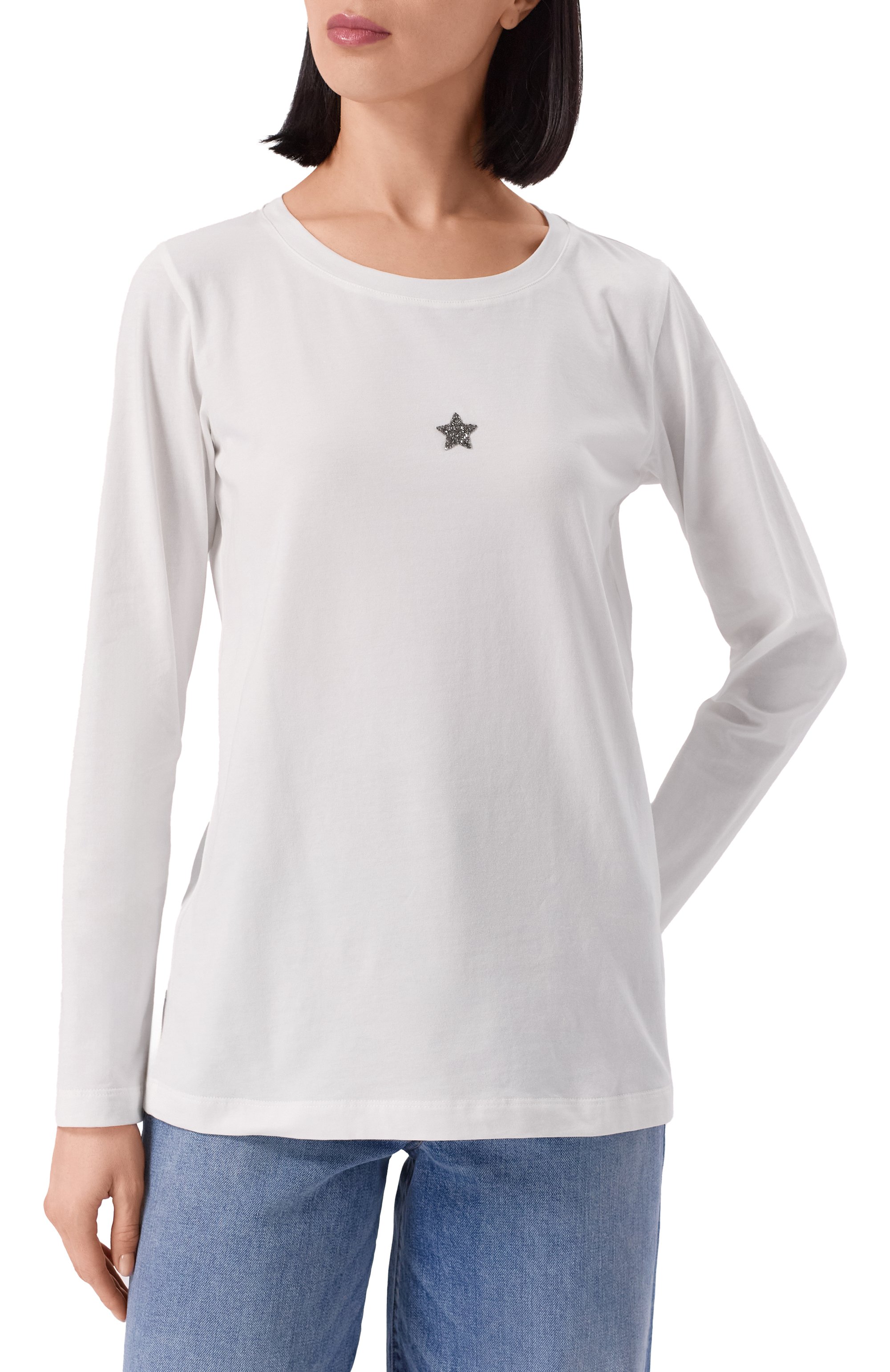 Хлопковый лонгслив LORENA ANTONIAZZI, арт. TS10/9999, фото 3