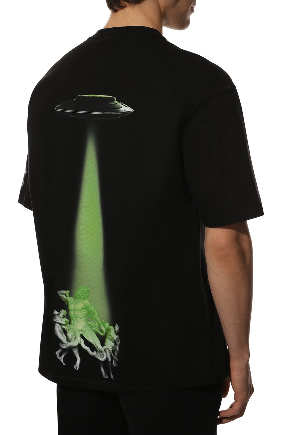 Хлопковая футболка DIEGO VENTURINO черного цвета по цене 17450 руб., арт. SS22-DV TS0 UF0, фото 4 Хлопковая футболка DIEGO VENTURINO, арт. SS22-DV TS0 UF0, фото 4