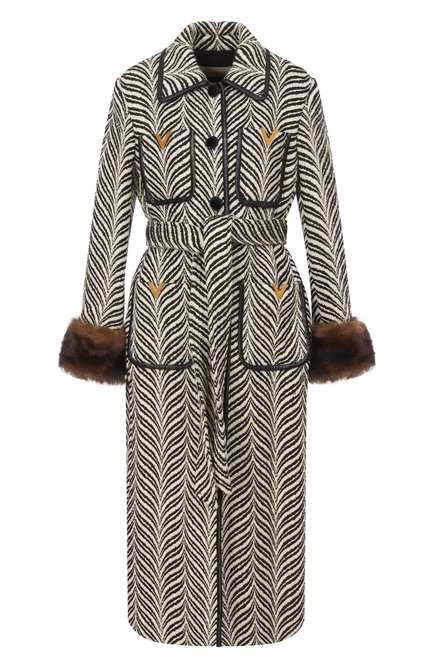 Женское шерстяное пальто с отделкой из овчины VALENTINO, арт. 8B3CA6F9/9RF
