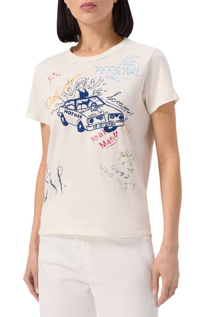 Хлопковая футболка MOTHER белого цвета по цене 21750 руб., арт. 8621-601/N, фото 3 Хлопковая футболка MOTHER, арт. 8621-601/N, фото 3