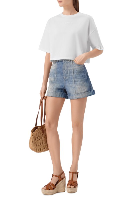 Хлопковая футболка Balmain GF0EE145/BD10 Белый  GF0EE145/BD10 Фото 2