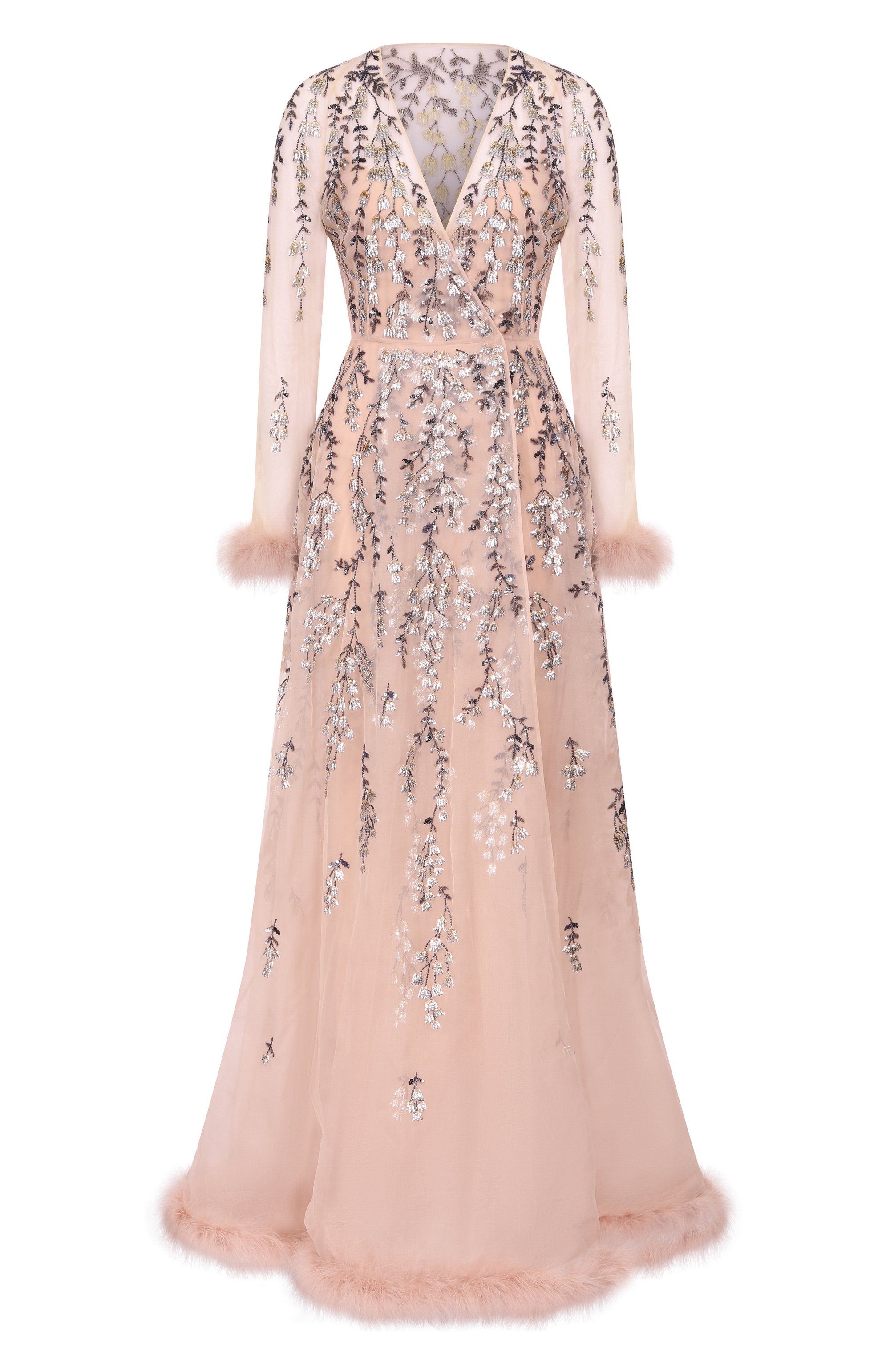 Шелковое платье с отделкой пайетками VALENTINO, арт. 8B3VDL70/1C8, фото 1