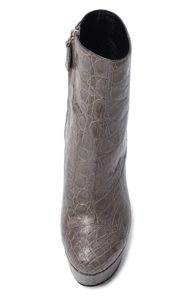 Кожаные ботильоны из каймана PRADA, арт. 1TP217-LU9-F0112-140, фото 4