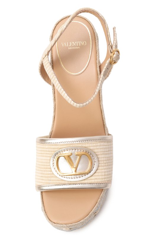 Текстильные босоножки Vlogo 120 Valentino 8W2S0LY9/EFQ Бежевый  8W2S0LY9/EFQ Фото 6