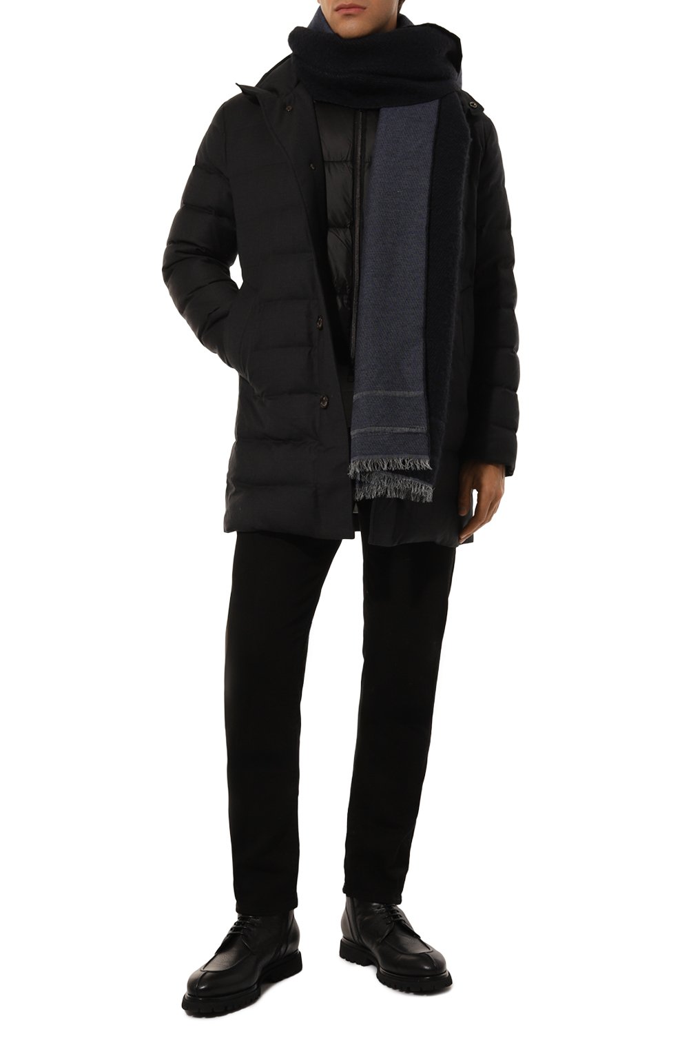 Шарф EMPORIO ARMANI темно-синего цвета по цене 17550 руб., арт. 625212/4F316, фото 2 Шарф EMPORIO ARMANI, арт. 625212/4F316, фото 2