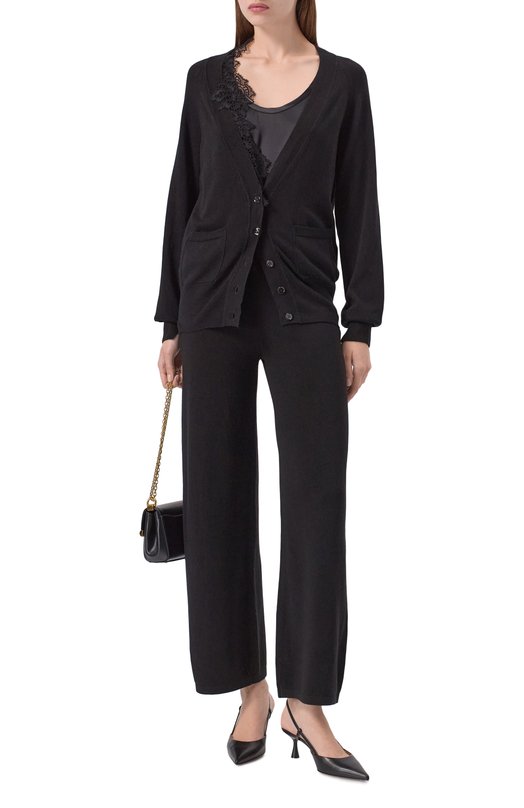 Брюки из лиоцелла и шерсти Ermanno Scervino D474P500XRH Чёрный  D474P500XRH Фото 2