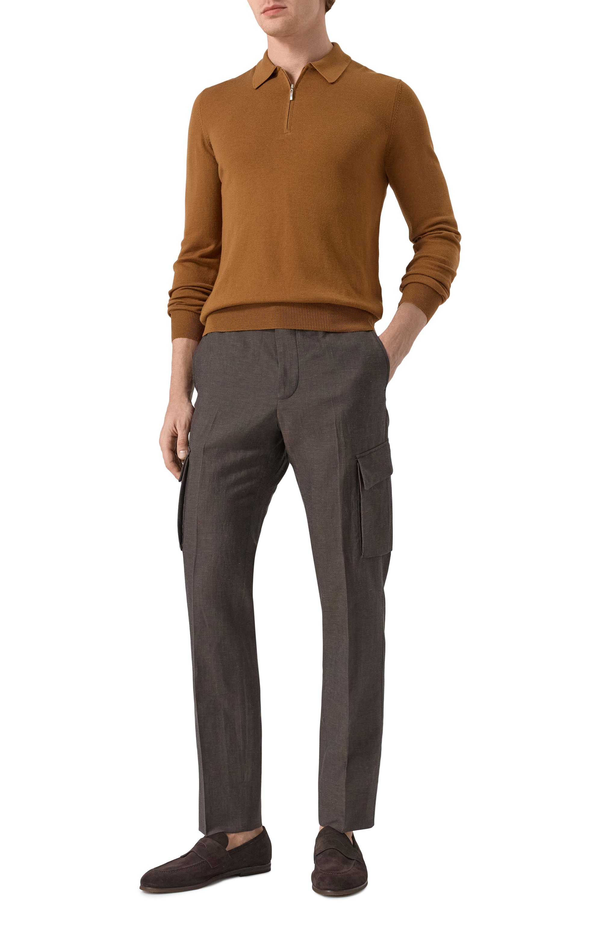 Брюки-карго из шерсти и льна CORNELIANI, арт. 254L02-2514164, фото 2