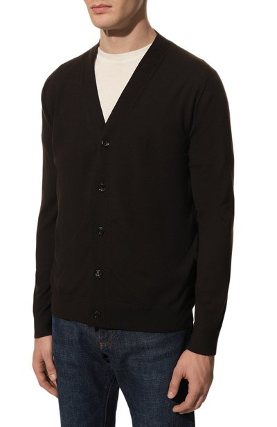 Шерстяной кардиган IL BORGO CASHMERE коричневого цвета по цене 72050 руб., арт. 54-1210G0, фото 3 Шерстяной кардиган IL BORGO CASHMERE, арт. 54-1210G0, фото 3