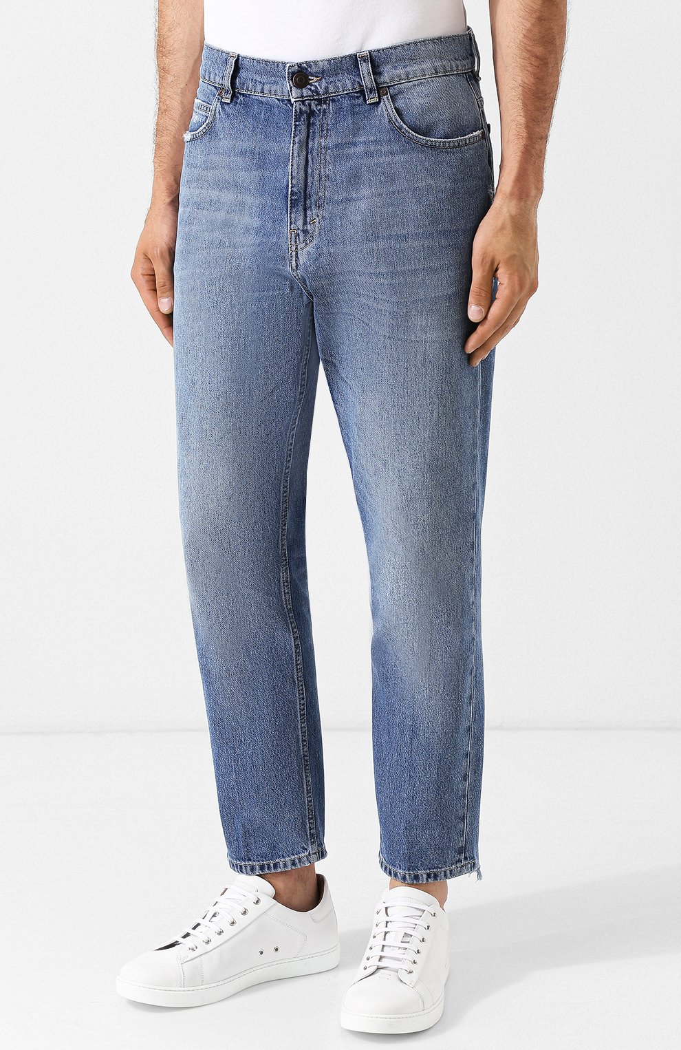 Укороченные джинсы прямого кроя с потертостями STELLA MCCARTNEY, арт. 470648/SLN39, фото 3