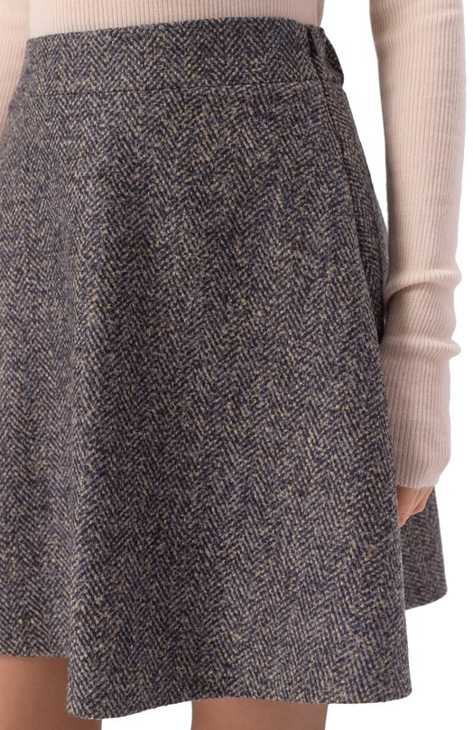 Шерстяная юбка Brunello Cucinelli MG529G3919 Серый  MG529G3919 Фото 5