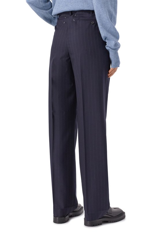 Шерстяные брюки Maison Margiela S29KA0395/M35581 Синий  S29KA0395/M35581 Фото 4