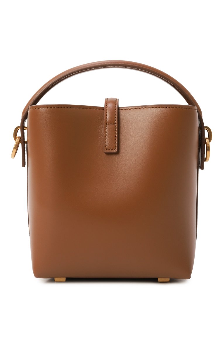 Женская сумка le 37 mini SAINT LAURENT коричневого цвета, арт. 765870/2R20W | Фото 6 (Материал: Натуральная кожа; Ремень/цепочка: На ремешке; Драгоценные камни: Проставлено; Размер: mini; Материал сплава: Проставлено)