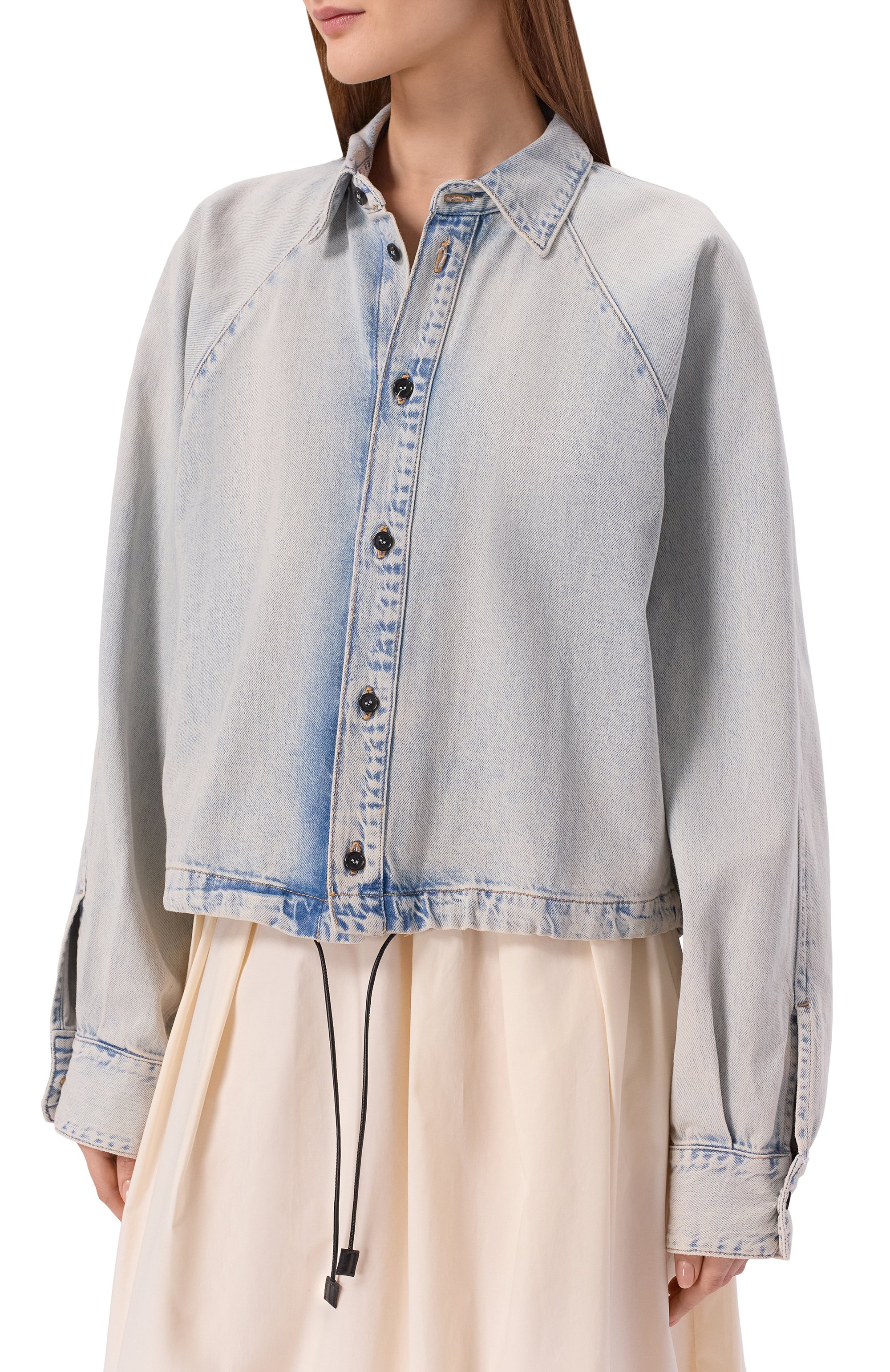 Джинсовая рубашка keira HAIKURE голубого цвета по цене 49800 руб., арт. HEW06100DF188L0933/KEIRA VINTAGE DIRTY, фото 3 Джинсовая рубашка keira HAIKURE, арт. HEW06100DF188L0933/KEIRA VINTAGE DIRTY, фото 3